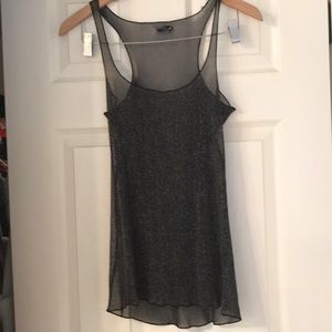 Sheer metallic layering tank